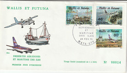 WALLIS Et FUTUNA 1979 FDC Yvert PA Série 89 à 91 - Avions - Brieven En Documenten