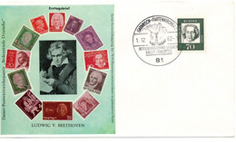 55050 - Bund - 1962 - 70Pfg Beethoven EF A Umschlag GARMISCH-PARTENKIRCHEN - ... SEILBAHN EIBSEE-ZUGSPITZE - Altri (Terra)