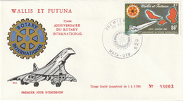 WALLIS Et FUTUNA 1980 FDC Yvert PA 101 - Rotary International - Avion - Concorde - Brieven En Documenten