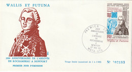 WALLIS Et FUTUNA 1980 FDC Yvert PA 102 - USA - Comte De Rochambeau - Briefe U. Dokumente