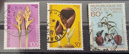 COTE D'IVOIRE Fleurs, Fleur, Flor, Flower, Yvert N° 577/79 Oblitéré, Used - Autres & Non Classés