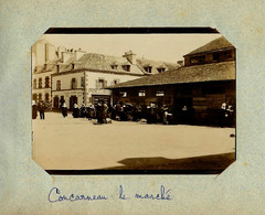 Concarneau * Photo Albuminée Circa Début 1900 * Le Marché * Halle * Epicerie Des Halles * Coiffe Costume - Concarneau