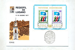 Lettre Cachet Geneve Sur Bloc Anniversaire + Exposition Lugano - Storia Postale