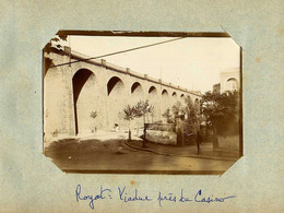 Royat * Photo Albuminée Circa Début 1900 * Viaduc Près Du Casino * Rue Route * Ligne Chemin De Fer ? - Royat