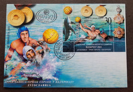 Yugoslavia European Water Polo Champions 2001 Sport Games Medal (FDC) *see Scan - Lettres & Documents