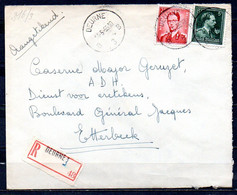 925 + 696 Op Aangetekende Brief Gestempeld DEURNE B 3 B - 1953-1972 Lunettes