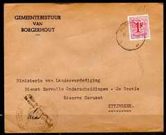 859 Op Brief Gestempeld BORGERHOUT J - 1951-1975 León Heráldico