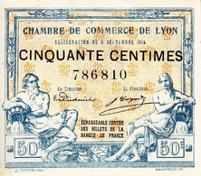 BON - BILLET - MONNAIE - 50 CENTIMES CHAMBRE DE COMMERCE 1915 DE LYON RHÔNE 69000  -  N° 786810 - Chambre De Commerce