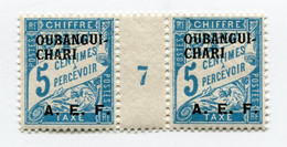 OUBANGUI TAXE N°1 ** EN PAIRE AVEC MILLESIME 7  ( 1937 ) - Nuovi