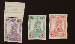 Mérode **. Yv. 126/128 **.  Cote 240-€. Garantie Authentique - 1914-1915 Croix-Rouge