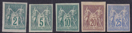 COLONIES GENERALES   N°30 /31/32/34/36 5 Valeurs  Qualité:* Cote:326 - Sage