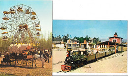 Les Avenières (Isère) Parc De Loisirs Avenir-Land (Walibi) En 1986 - Lot De 4 Cartes (Grande Roue, Diligence, Train...) - Les Avenières