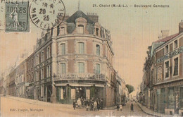 CHOLET. - Boulevard Gambetta. Belle Carte Toilée Couleur - Cholet