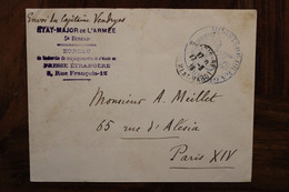 1916 Ministère De La Guerre Etat Major Armée Ve Bureau Presse étrangère Journaliste Cover WW1 WK1 FM - WW I