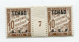 TCHAD  TAXE N°2 * EN PAIRE AVEC MILLESIME 7  ( 1927 ) - Unused Stamps