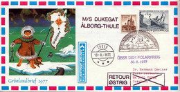 Österreich Grönlandbrief 1977 - 2 Fach Frankiert, Sonderstempel, Gel. V.DK Thule Mit D.Polarschiff Z.nördl.Postamt ... - Variétés & Curiosités