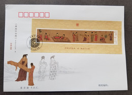 China Ancient Chinese Painting Beauties Fan In Hand 2015 Costume Costumes Beauty (FDC) *see Scan - Lettres & Documents