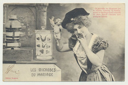 Carte Fantaisie Femme - Ange - Les Microbes Du Mariage - Edition BERGERET - Bergeret