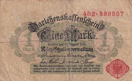 1 MARK EINE MARK GERMANY 1914 DARLEHENSKASSENSCHEIN 462889507 REICHSSCHULDENVERWALTUNG - Other & Unclassified