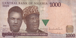 1000 NAIRA ONE THOUSAND NAIRA NIGERIA 2010 CENTRAL BANK OF NIGERIA J75397033 - Nigeria