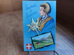 CPA. Souvenir De Savoie  Carte Avec Un Edelweiss    (19..) (S40-22) - Souvenir De...