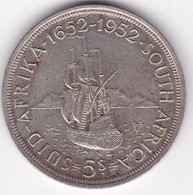 Afrique Du Sud 5 Shillings 1952 Anniversaire Du Cap George VI, En Argent KM# 41 - Sud Africa