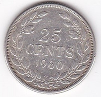 Liberia, 25 Cents 1960, En Argent .KM# 16 - Liberia
