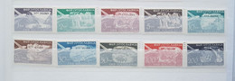 Stamps Yugoslavia 1954 Airmail - Trieste Zone B Stamps Of 1951-1952 In Changed MNH  Colors And Overprinted "STT VUJNA" - Luftpost