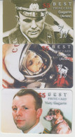 YURI GAGARIN FIRST AUSTRONAUT IN SPACE GOROSCOPE ZODIAC ARIES 3 PHONE CARDS - Spazio