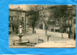 CARCES-Place Marceau Animée -lavage Des Tonneaux à La Fontaine-a Voyagé En 1924 édition Pélépol- - Carces
