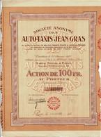 - Titre De 1925 - Société Anonyme Des Auto-Taxis Jean Gras - - Automovilismo