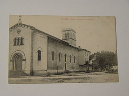 RHONE-SAINT PRIEST-L'EGLISE ET LA PLACE - Saint Priest