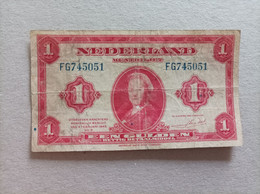 Billete De Holanda De 1 Gulden, Año 1943 - [3] Emissions Ministerie Van Oorlog