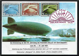● GERMANIA 1981 ? ֍ ZEPPELIN ️ POLARFAHRT 1931 ️● Erinnofilia ️ Foglietto Nuovo ** ️ Lotto N. 4729 ️ - R- & V- Labels
