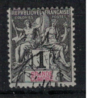 GRANDE COMORE      N°  YVERT 1 (1)   OBLITERE    ( OB 10/21 ) - Used Stamps