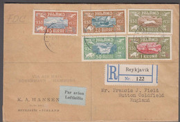 1930. ISLAND. Alltinget. Air Mail. Complete Set Of 5 On Very Rare FDC Cancelled First Day... (Michel 142-146) - JF524808 - Cartas & Documentos