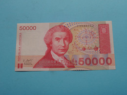 50000 Dinara ( C3948752 ) Republika HVRATSKA 1993 ( For Grade, Please See Photo ) UNC ! - Croazia