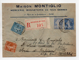- Lettre Recommandée MAISON MONTIGLIO, NICE Pour PARIS Pour NICE 4.7.1933 - A ÉTUDIER - - Cartas