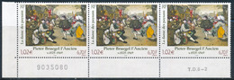 France 2001 - Peter Bruegel L'Ancien YT 3369**  Bande De 3 Avec Numéro Et Indication Machine D'impression - Neufs