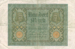 100 MARK HUNDERT MARK GERMANY 1920 REICHSBANKNOTE RBD - 100 Mark