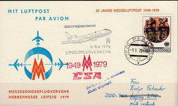 Tschechoslowakei CSSR - Messe-Sonderflugverkehr Prag -Leipzig Der CSA (MiNr: 2040) 1979 - Siehe Scan - Posta Aerea