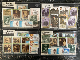 TIMBRES - GENERAL DE GAULLE - 4 Petites Planches - 38 Timbres - Emirats Arabes - Ajman - Fujeira - - Collections (sans Albums)