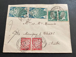Lettre Premier Jour De L’exposition De Troyes 16/04/1927 Taxée 60 Centimes - Temporary Postmarks