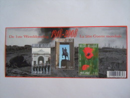 België Belgique 2008 La 1ere Guerre Mondiale Porte Menin Coquelicots Popyes BL162 3842-3844  MNH ** - 2002-… (€)