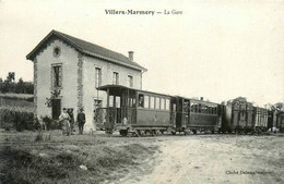 Villers Marmery * Vue Sur La Gare Du Village * Train Wagons * Ligne Chemin De Fer - Autres & Non Classés