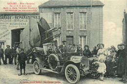 Saulieu * Les Fêtes D'aviation Des 11 Et 12 Août 1912 * Après Sa Chute , Aviateur GRAZIOLLI Remorqué Par Voiture Auto - Saulieu