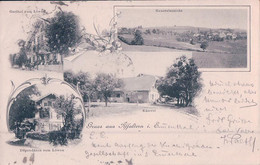 Gruss Aus Affoltern I. Emmenthal BE, Käserei Und Gasthof Löwen, 4 Vues (17.4.1902) - Affoltern Im Emmental 