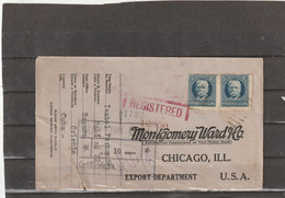 Cuba To USA MONTGOMERY WARD REGISTERED COVER 1924 - Cartas & Documentos