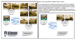 Liechtenstein 2014 (G6) Set 2 Covers Zeppelin Flight Mountains Berge Montagnes Luftschiff Airship Dirigeable - Cartas & Documentos