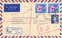 Australie - Adelaide - Hindley Street - Lettre Recommandée Avion Pour L'Allemagne - 24 Décembre 1968 - Covers & Documents